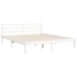 Estructura de cama con cabecero madera maciza blanco 160x200