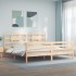 Estructura de cama con cabecero madera maciza 200x200