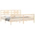 Estructura de cama con cabecero madera maciza 200x200