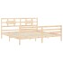 Estructura de cama con cabecero madera maciza 200x200