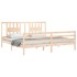 Estructura de cama con cabecero madera maciza 200x200