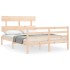 Estructura de cama con cabecero madera maciza 120x200