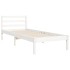 Estructura de cama con cabecero madera maciza blanco 90x200