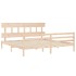 Estructura de cama con cabecero madera maciza 200x200