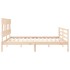 Estructura de cama con cabecero madera maciza 200x200