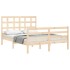 Estructura de cama con cabecero madera maciza 120x200