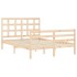 Estructura de cama con cabecero madera maciza 120x200