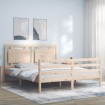 Estructura de cama de matrimonio con cabecero madera maciza