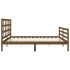 Estructura cama y cabecero madera maciza marrón miel 200x200