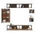 Set de muebles de TV 8 pzas madera contrachapada roble