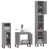 Set de muebles de baño 3 pzas madera contrachapada gris