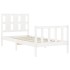 Estructura de cama con cabecero madera maciza blanco 100x200