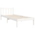 Estructura de cama con cabecero madera maciza blanco 100x200