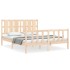 Estructura de cama de matrimonio con cabecero madera