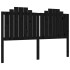 Estructura de cama con cabecero madera maciza negro 160x200