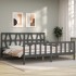 Estructura de cama con cabecero madera maciza gris 200x200