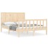 Estructura de cama con cabecero madera maciza 140x190