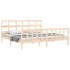Estructura de cama con cabecero madera maciza 200x200