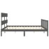 Estructura de cama con cabecero madera maciza gris 200x200