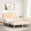Estructura de cama con cabecero madera maciza 120x200 cm