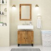 Conjunto de muebles de baño 2 piezas madera maciza de mango