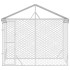 Perrera exterior con toldo acero galvanizado plata 3x1,5x2,5