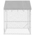 Perrera de exterior con toldo acero galvanizado plata 2x2x2,5