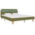 Estructura de cama con LED tela verde 160x200