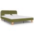 Estructura de cama con LED tela verde 160x200