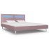 Estructura de cama con LED tela rosa 180x200