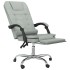 Silla de oficina reclinable con masaje terciopelo gris