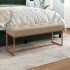 Banco de terciopelo beige 110x36x45