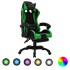 Silla gaming con luces LED RGB cuero sintético verde y