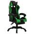 Silla gaming con luces LED RGB cuero sintético verde y