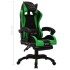 Silla gaming con luces LED RGB cuero sintético verde y