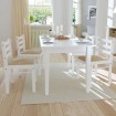 Sillas de comedor 4 uds madera maciza caucho terciopelo blanco