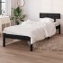 Estructura de cama madera maciza individual negra 75x190