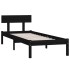 Estructura de cama madera maciza individual negra 75x190