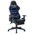 Silla de gaming con reposapiés cuero sintético negro y