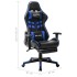 Silla de gaming con reposapiés cuero sintético negro y