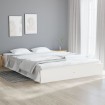 Estructura de cama madera maciza blanca 200x200 cm