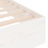 Estructura de cama madera maciza blanca 200x200