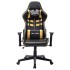 Silla de gaming de cuero sintético negro y