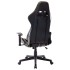 Silla de gaming de cuero sintético negro y