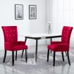 Silla de comedor con reposabrazos de terciopelo rojo