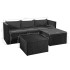 Set de muebles de jardín 3 pzas ratán sintético negro y