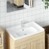 Lavabo de baño rectangular cerámica blanco 91,5x48x23