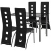 Conjunto de comedor de cinco piezas negro