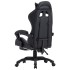 Silla gaming con reposapiés cuero sintético gris y