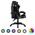 Silla gaming con luces LED RGB cuero sintético gris y